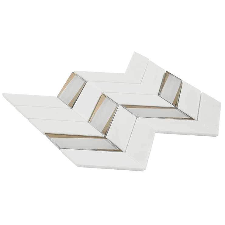 Kasol Golden 2x4 Marble and Mirrored Glass Polished Mosaic Tile