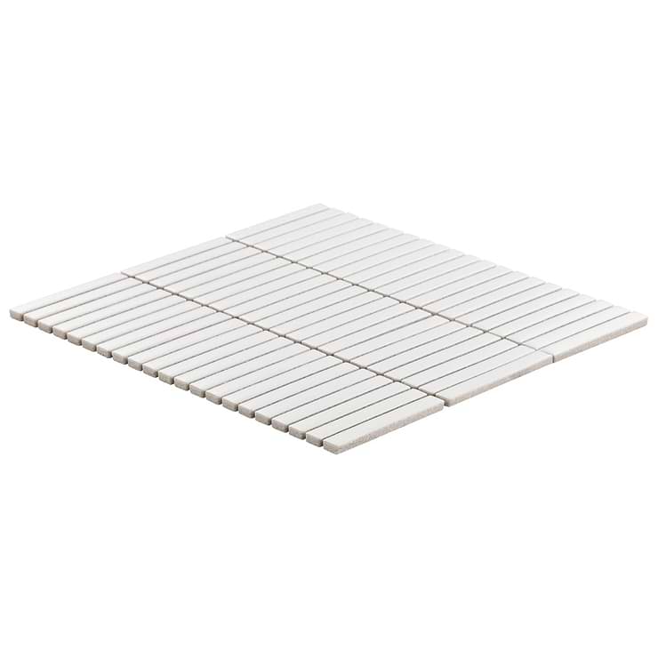 Kai White 1x4" Tri-Stacked Matte Porcelain Mosaic Tile