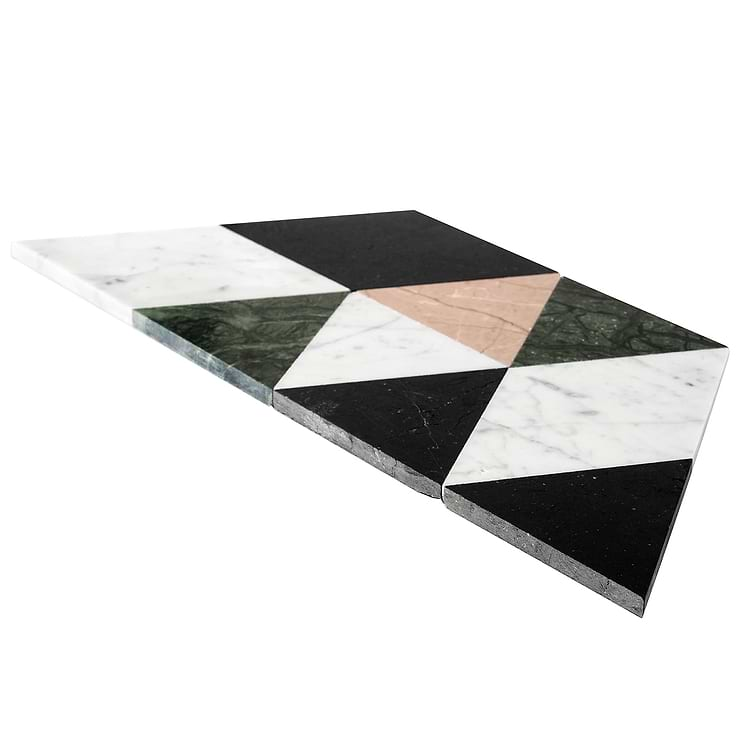 Prism Rosa 13.5" x 7.75" Marble Mosaic Tile