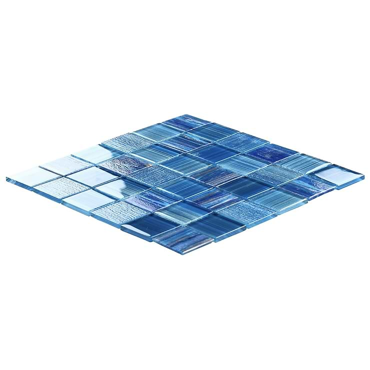 Marley Lake Blue 2x2 Polished Glass Mosaic