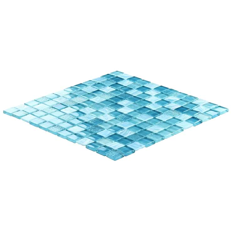 Marley Sea Blue 1x1 Polished Glass Mosaic