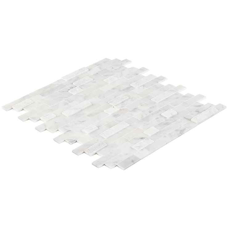 Mini Brick LPS White Peel & Stick Self Adhesive Polished Stone Mosaic Tile