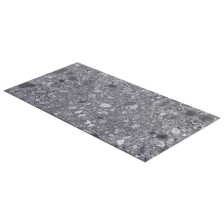 Rizo LVT Charcoal Black 12x24 Glue Down Luxury Vinyl Tile 
