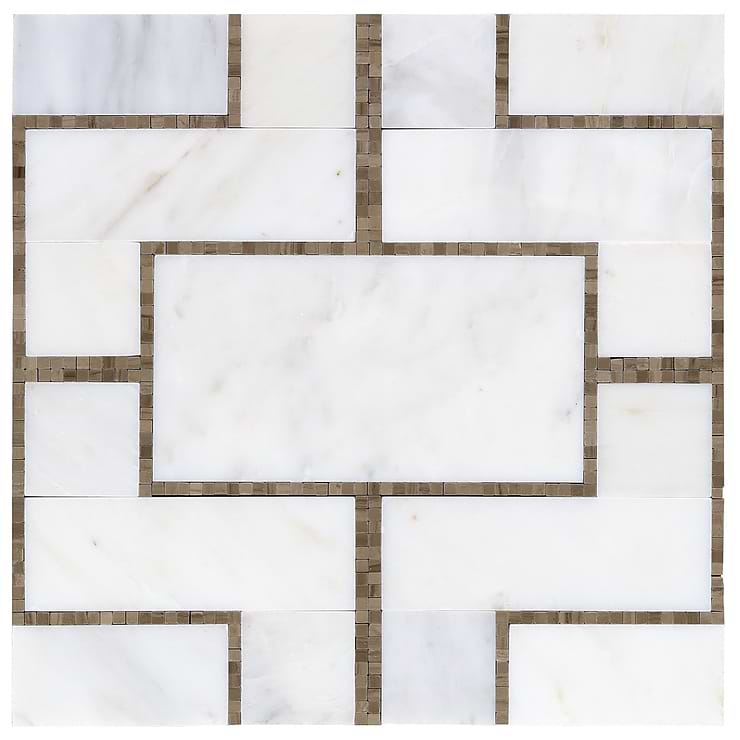 Cul De Sac Athens Gray & Asian Statuary Marble Mosaic Tile