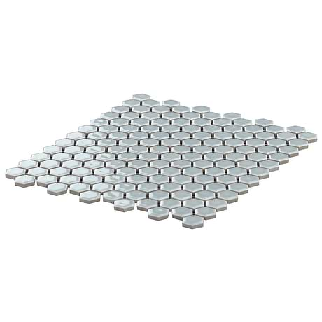 Eden Modern Gray Rimmed 1" Hexagon Polished Porcelain Mosaic