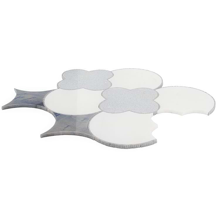 Layla Azul Blue Polished Marble Mosaic Tile