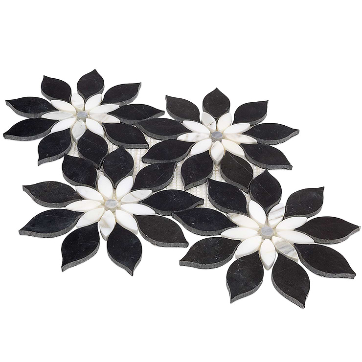 Wildflower Black Horizon Marble Tile 