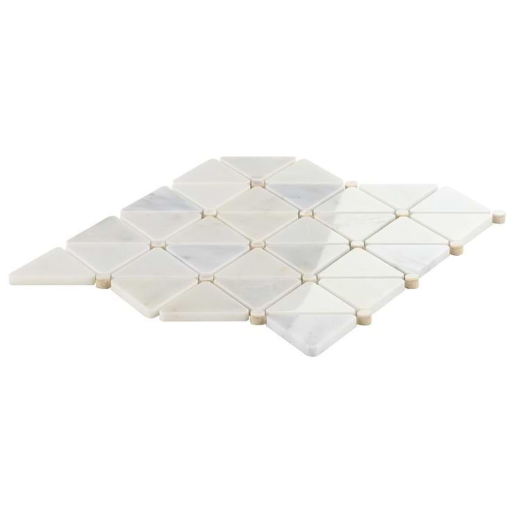 Highland Akoya White 2" Marble & Pearl Polished Mosaic Tile