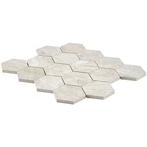 Cream Misto 3" Honed Marble Hexagon Mosaic