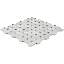 Ice Gray 1x2 Honed Marble Basketweave Mosaic