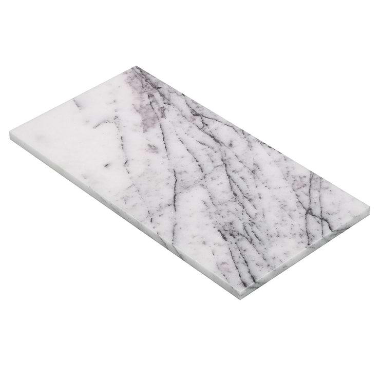 Lilac White 6x12 Polished Marble Tile