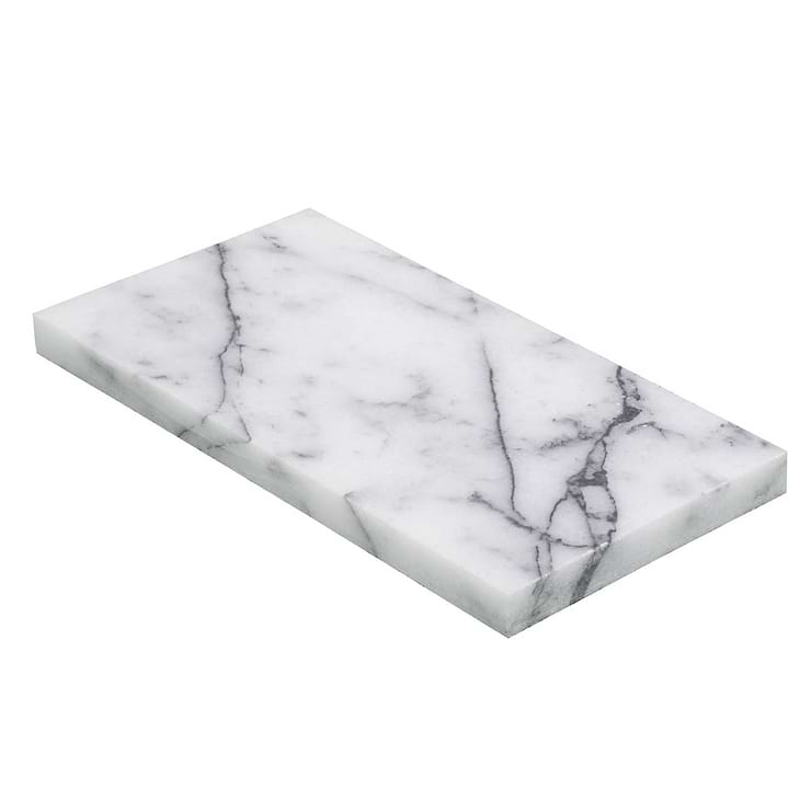 Lilac White 3x6 Honed Marble Tile