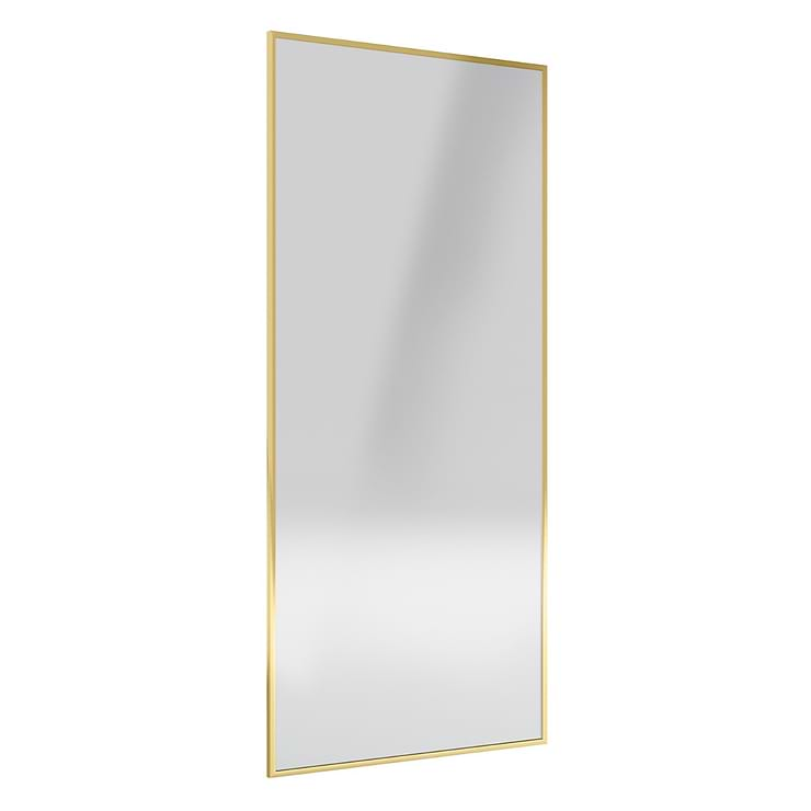 Finestra 34x74" Reversible Fixed Shower Door with Clear Glass in Brushed Gold