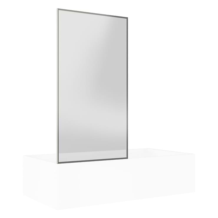 Finestra 34x62" Reversible Fixed Bathtub Door with Clear Glass in Stainless Steel