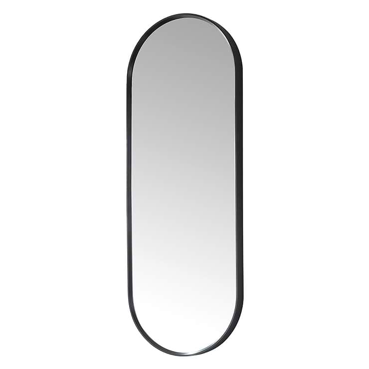 Olinda Brushed Black 18x48" Framed Oval Mirror