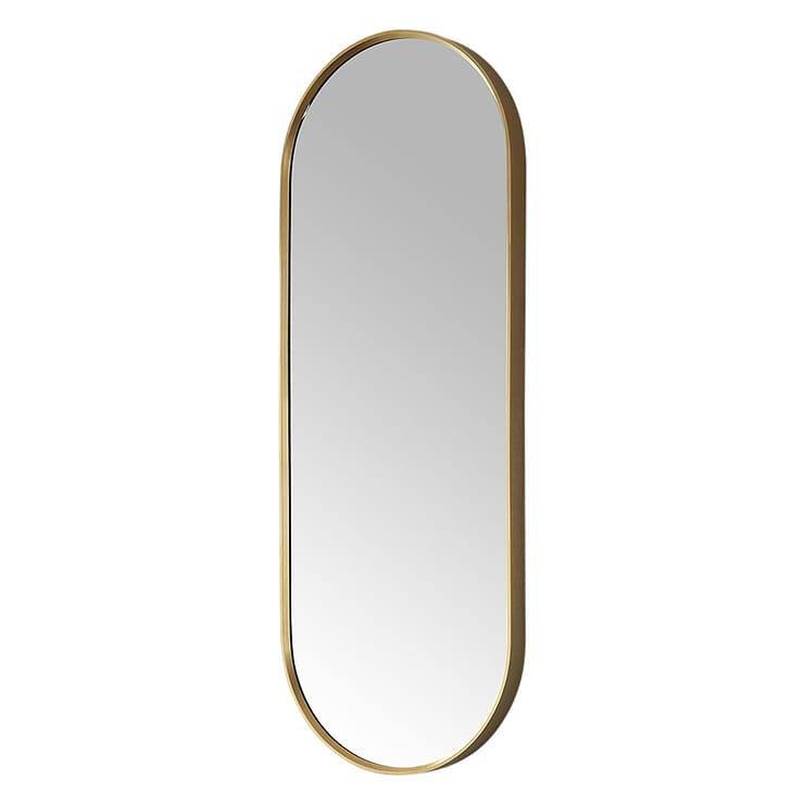 Olinda Brushed Gold 18x48" Framed Oval Mirror