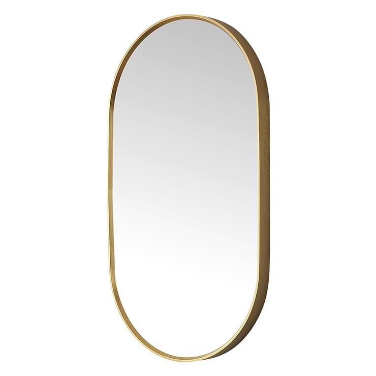 Olinda Brushed Gold 20x36" Framed Oval Mirror