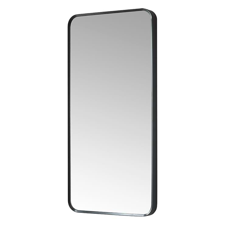 Olinda Brushed Black 18x36" Framed Rectangle Mirror