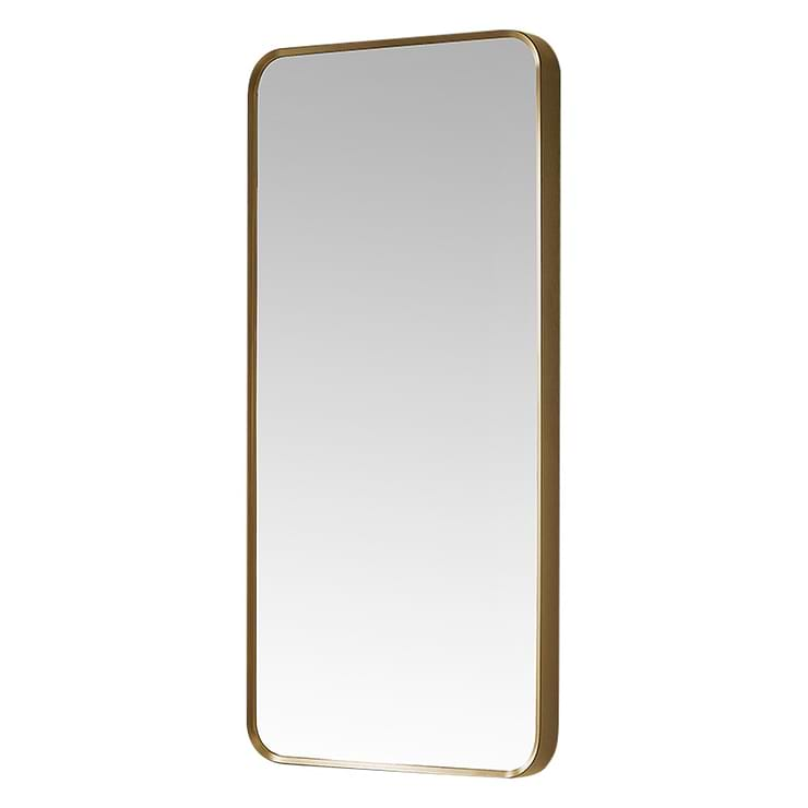 Olinda Brushed Gold 18x36" Framed Rectangle Mirror