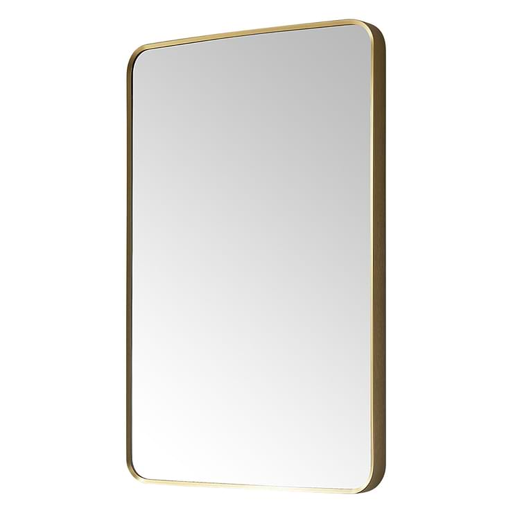 Olinda Brushed Gold 24x36" Framed Rectangle Mirror