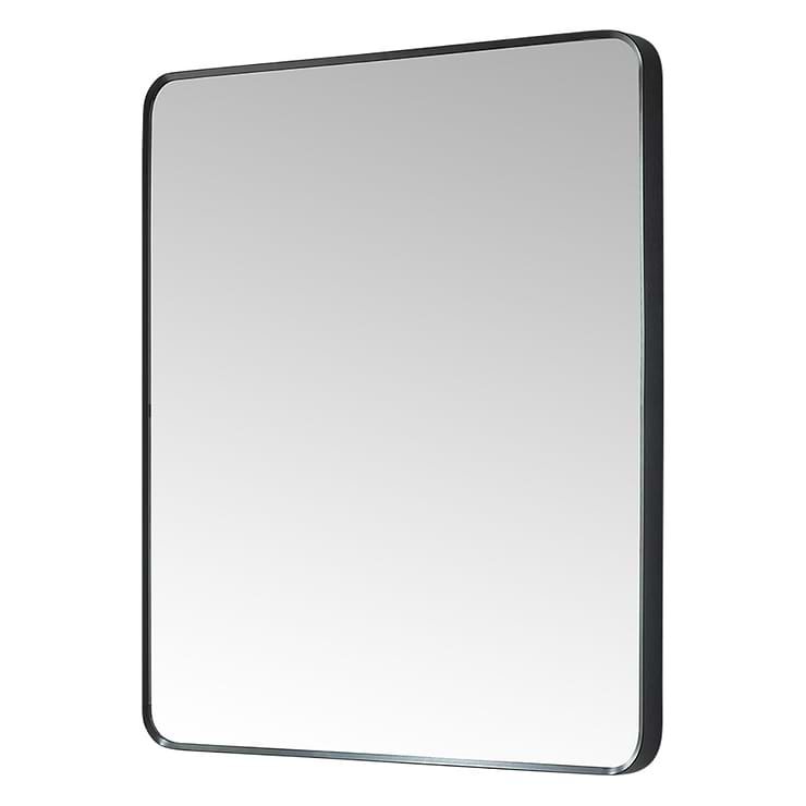 Olinda Brushed Black 32x36" Framed Rectangle Mirror