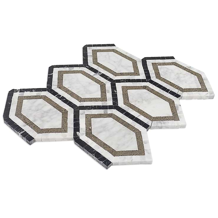 Infinity Carrara Hexagon Marble Tile