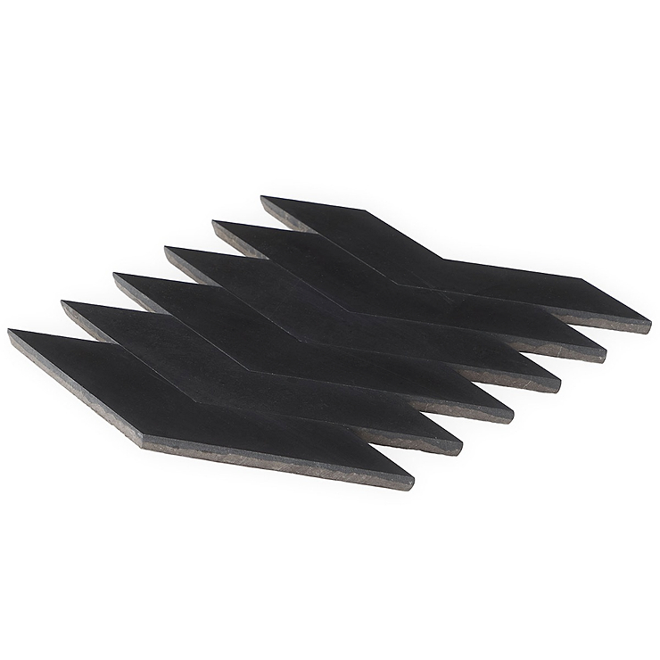New Palm Beach by Krista Watterworth Floral Black Chevron Polished Marble Mosaic
