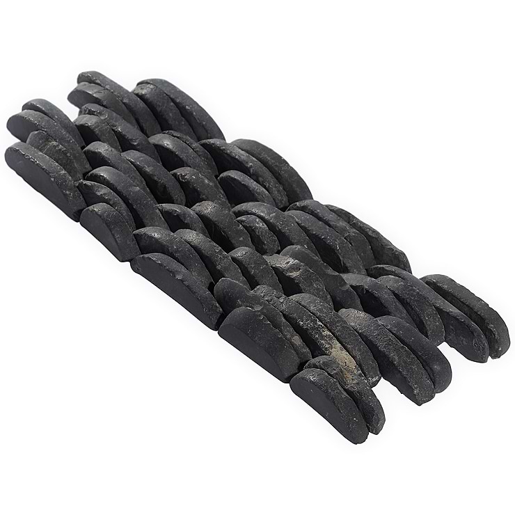 Nature Alor Black Stacked Pebble Mosaic
