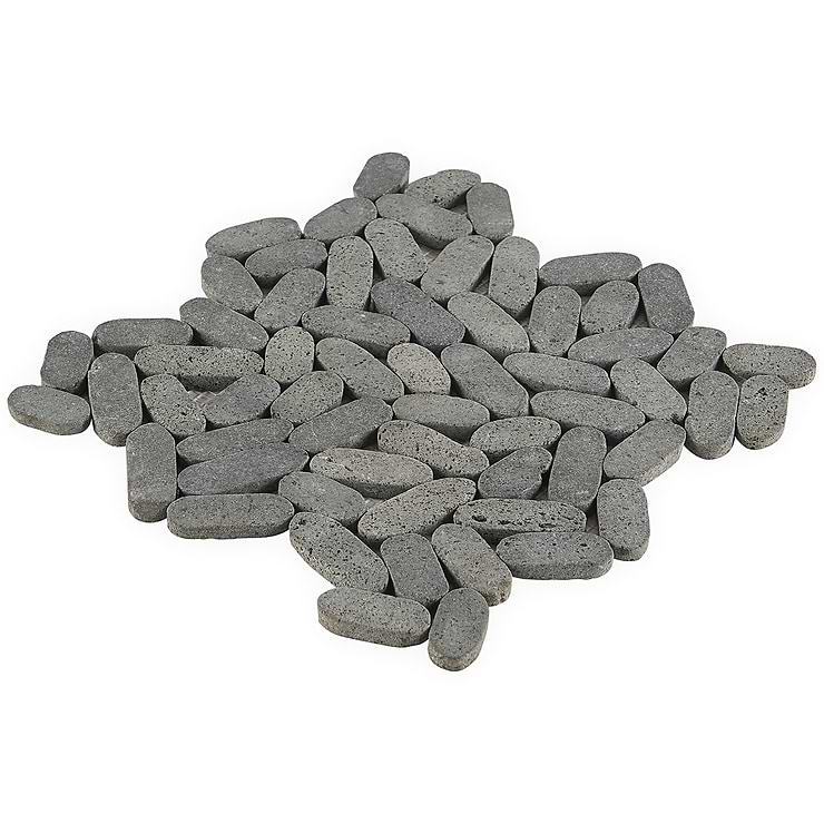 Nature Lava Black Oval Pebble Mosaic