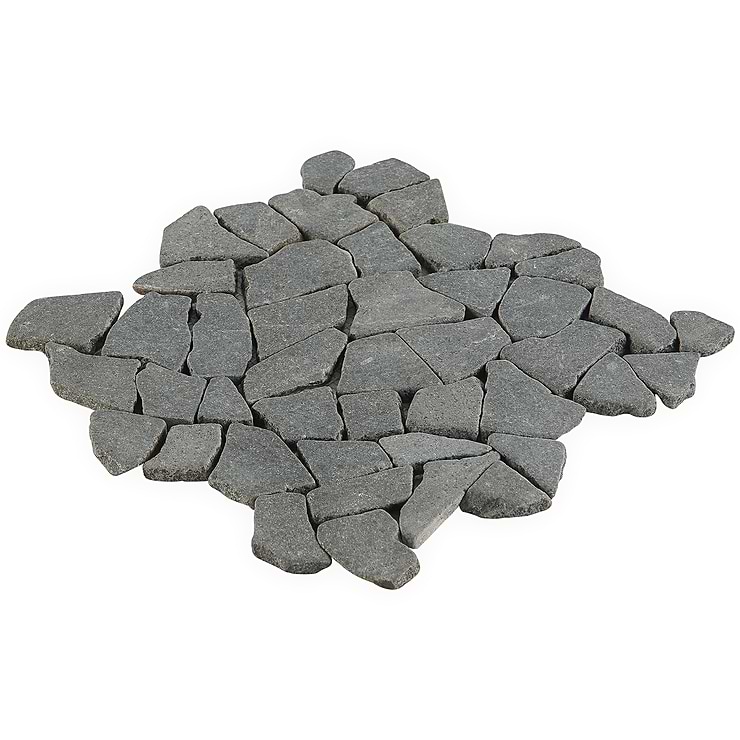 Nature Lava Black Tumbled Pebble Mosaic