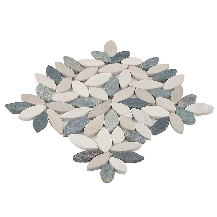 Nature Flower Raja Blend Multicolor Pebble Honed Mosaic Tile