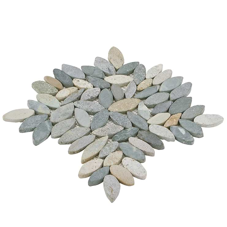 Nature Flower Sumatra Blend Multicolor Pebble Honed Mosaic Tile