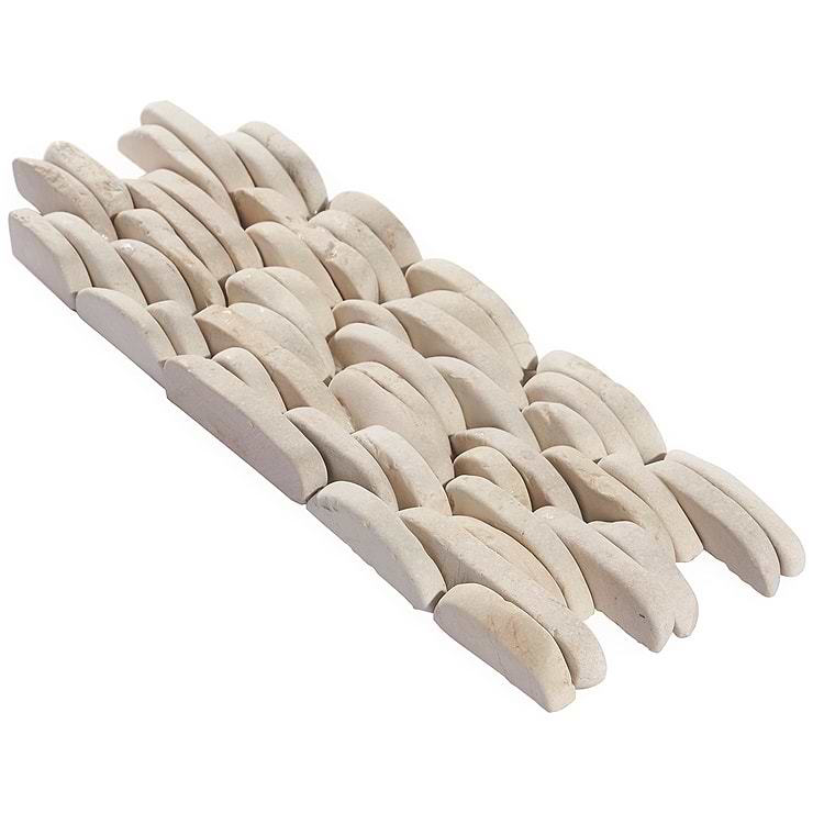 Nature White Stacked Pebble Mosaic