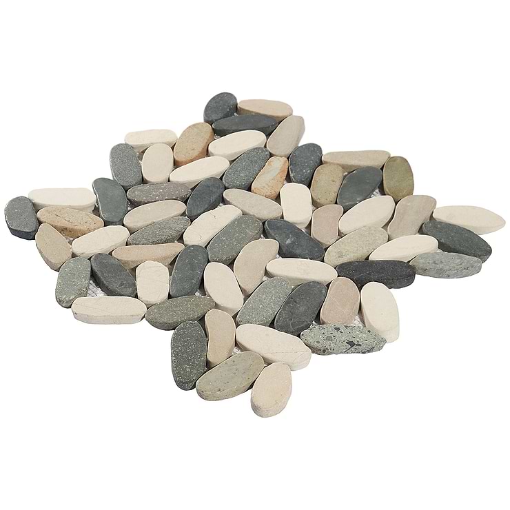 Nature Raja Ampat Flat Oval Pebble Mosaic