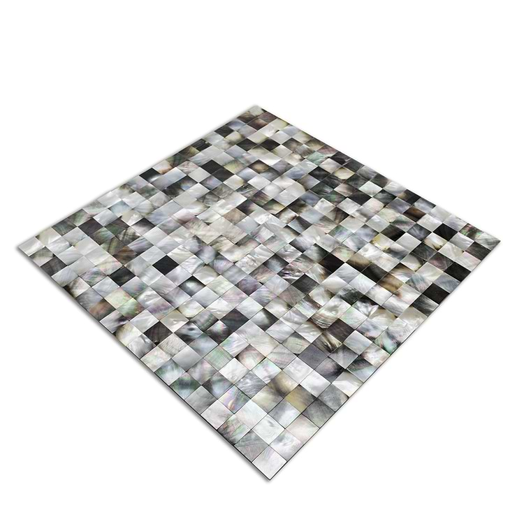 Serene Deep Sea Black Square Pearl Tile