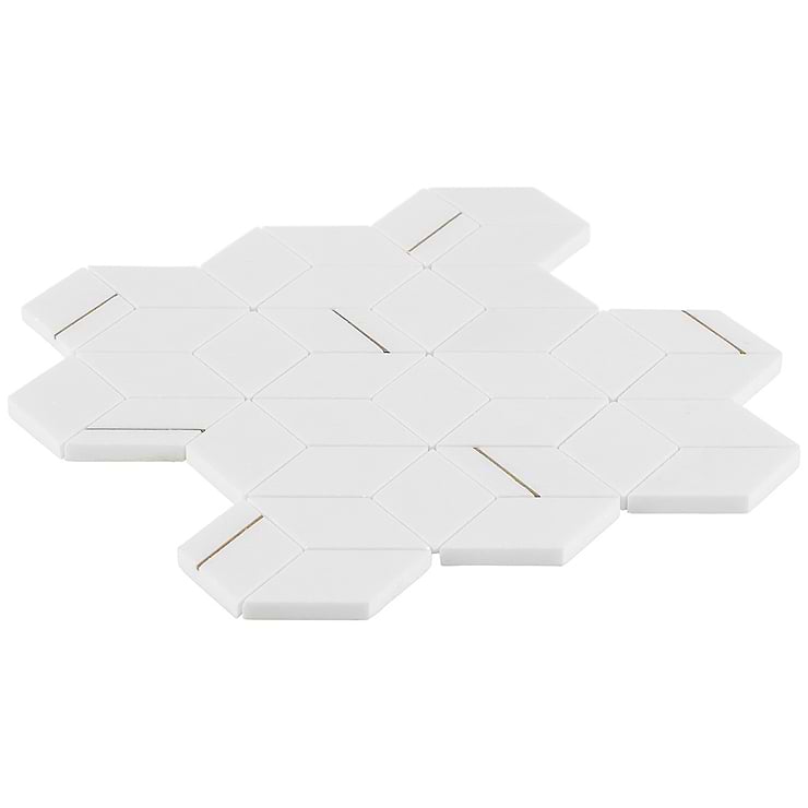 Morgana Thassos Polished Marble and Brass Mosaic Tile