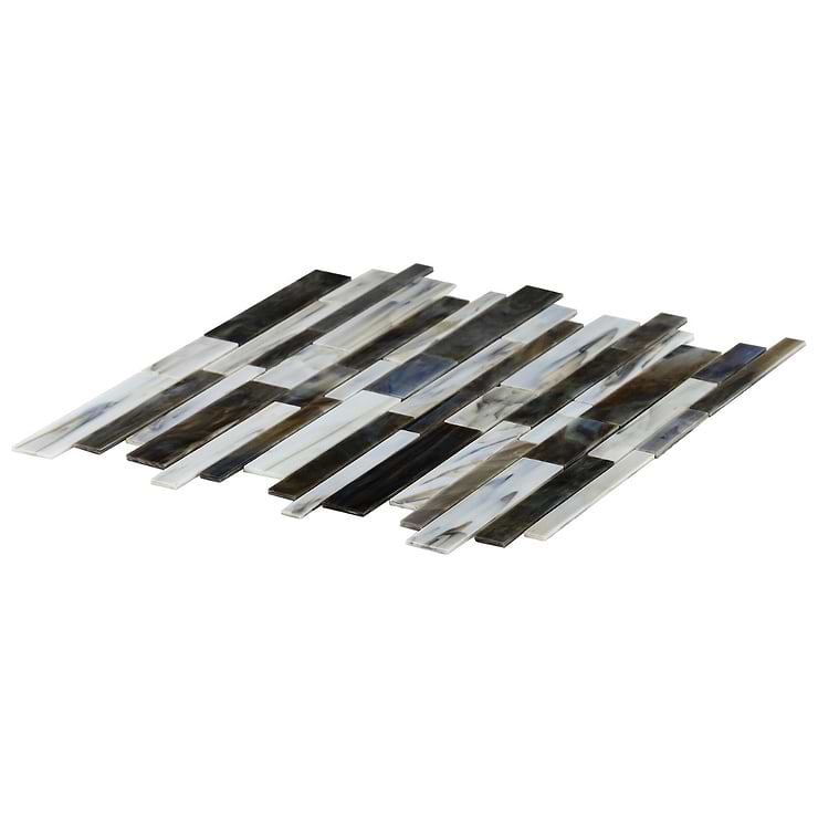 Matchstix Rainstorm Multicolor Glass Polished Mosaic Tile