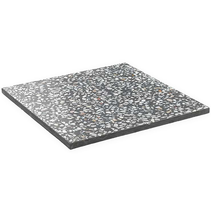 True Terrazzo Porfido Gray 16x16 Polished Terrazzo Tile