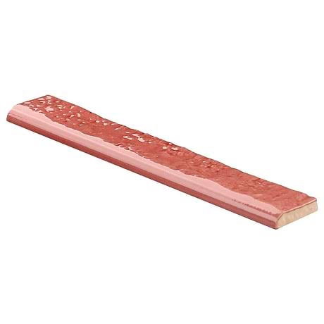 Wabi Sabi Coralito Pink 1.5x9 Crackle Glossy Ceramic Bullnose