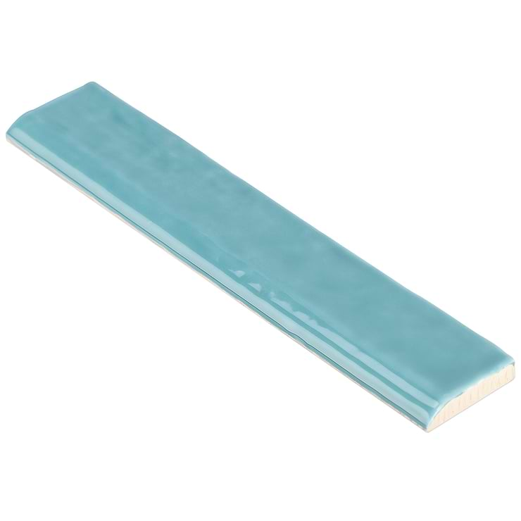 Seaport Aquamarine 2x10 Polished Ceramic Bullnose