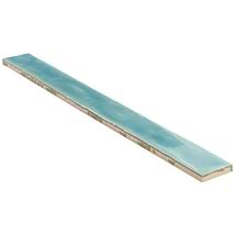 Carolina Bay 2x20 Polished Crackled Ceramic Wall Tile- Blue + Turquoise