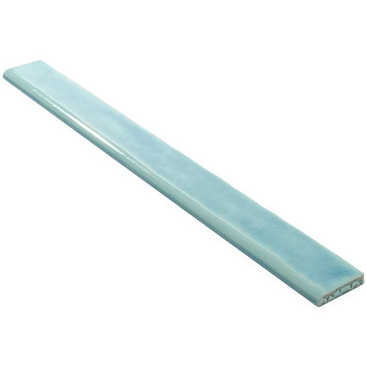 Carolina Bay 2x20 Polished Ceramic Bullnose- Blue + Turquoise