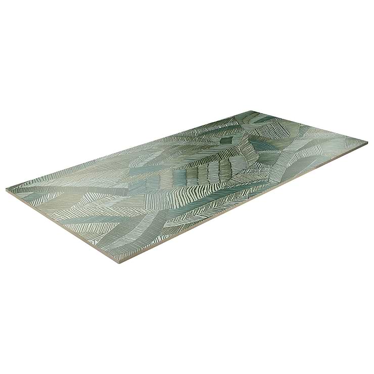 Monet Wild Atelier Green 24x48 Artisan Decor Matte Porcelain Wall Tile