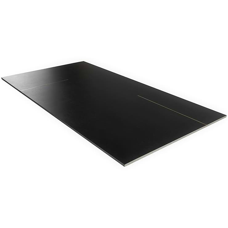 Lines Brass Inlay Black 24x48 Matte Porcelain Til