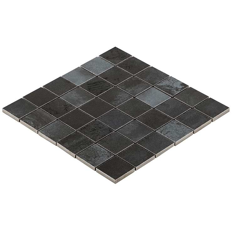 Hewlett Black Iron 2x2 Matte Porcelain Mosaic Tile