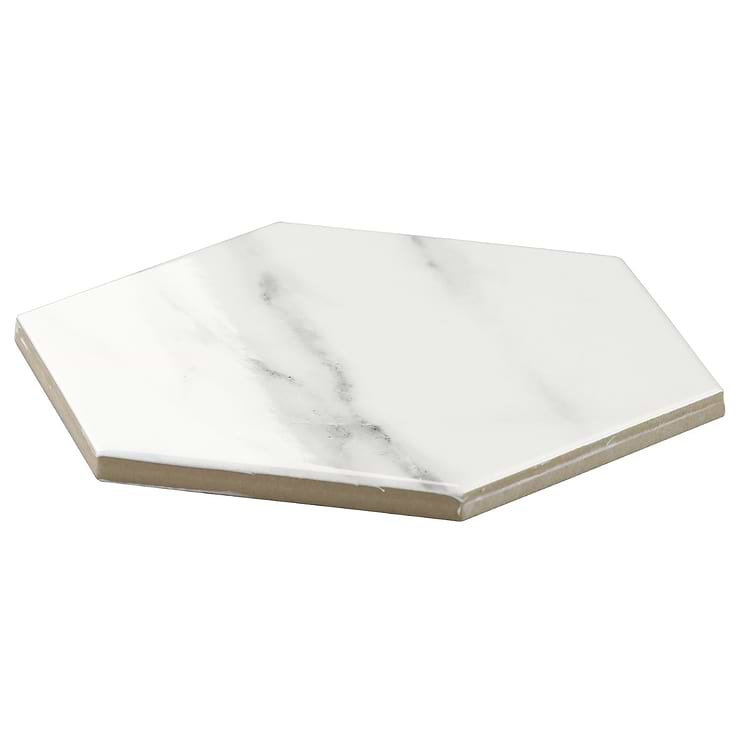 Amalfi Statuario 6” Hexagon Polished Porcelain Tile