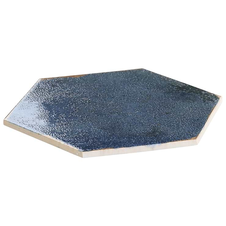 Kalay Blue 9" Hexagon Polished Porcelain Tile