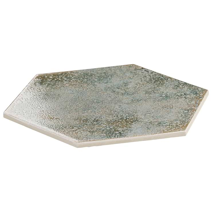 Kalay Green 9" Hexagon Polished Porcelain Tile