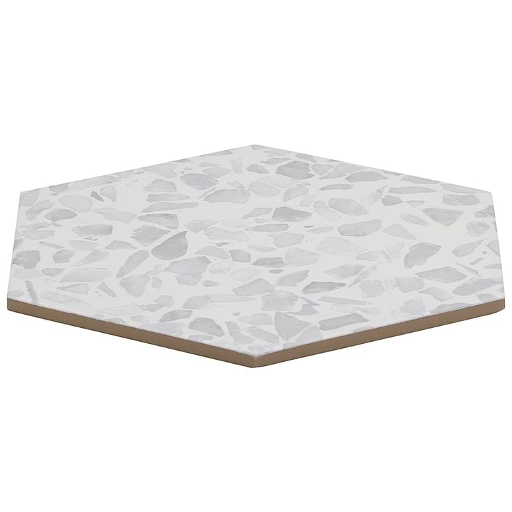 Terrazzo Hex Gray 9" Terrazzo Look Matte Porcelain Tile