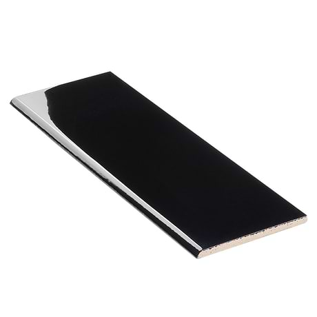 Park Hill Black 4x12 Polished Porcelain Bullnose